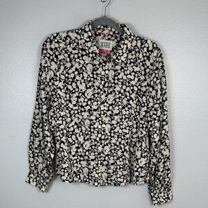 Scotch & Soda Black & Cream Floral Anchor Novelty Print button down top medium